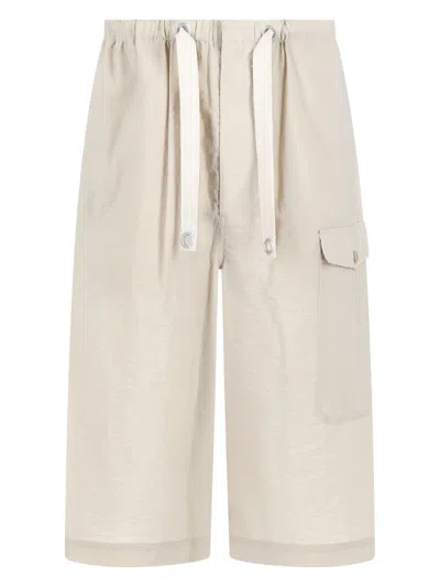 Lemaire Shorts Cargo In Cotone In Neutral