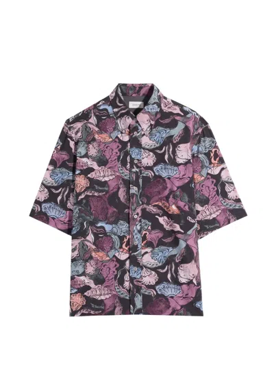 Lemaire Short-sleeve Buttoned Shirt In Multi