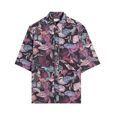 Pre-owned Lemaire Short-sleeve Shirt 'black/plum' | Men's Size 48
