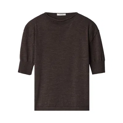 Pre-owned Lemaire Short-sleeve Sweater 'ecorce' | Brown | Women's Size S