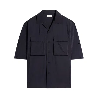 Pre-owned Lemaire Short-sleeve Utility Shirt 'squid Ink' | Blue | Men's Size 52