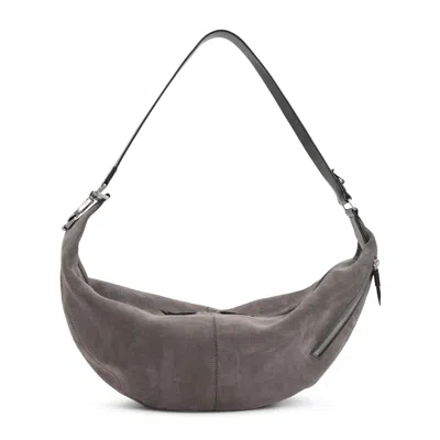 Lemaire Quiver Suede Clip Bag Crossbody In Neutral