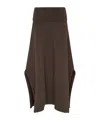 Lemaire Side-slit Waistband Skirt In Brown