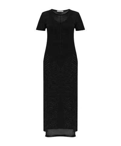 LEMAIRE LEMAIRE ROUND-NECK SIDE-SLIT MAXI DRESS