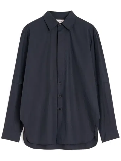 Lemaire Side Slits Shirt In Black