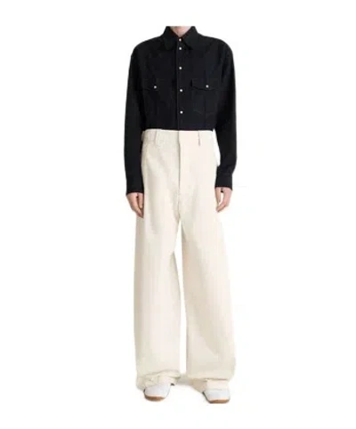Lemaire Side-tab Welt-pocket Trousers In Neutral