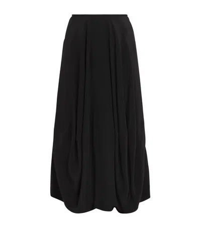 Lemaire Silk Balloon Midi Skirt In Black