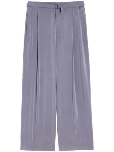 Lemaire Silk Belted Pants In Grey
