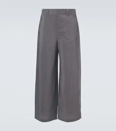Lemaire Silk-blend Barrel-leg Pants In Black