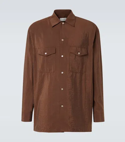 Lemaire Silk-blend Shirt In Brown