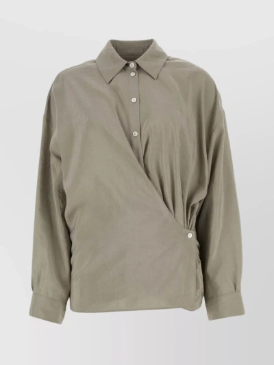 LEMAIRE SILK BLEND SHIRT WITH BUTTONED CUFFS AND YOKE BACK