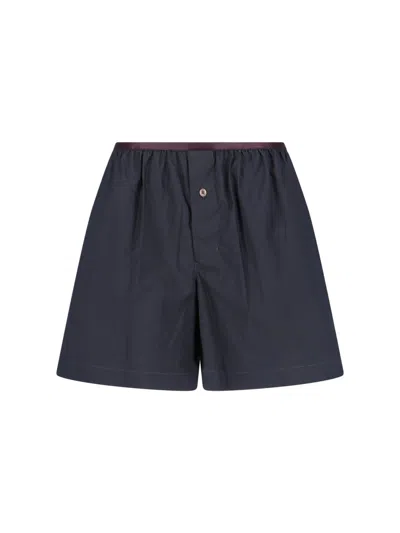 Lemaire Silk Blend Shorts In Black