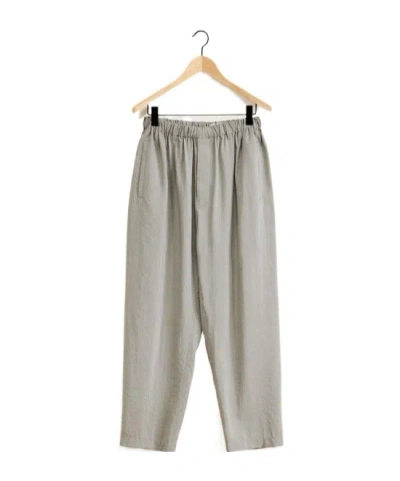 Lemaire Silk-blend Tapered Trousers In Gray