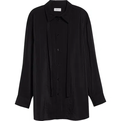 Lemaire Silk Blend Tie Button-up Shirt In Multi