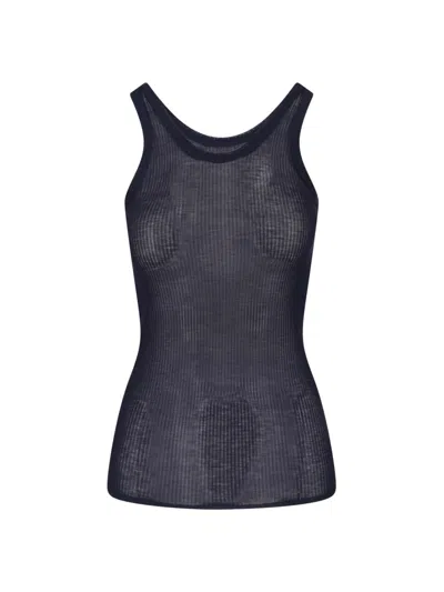 Lemaire Silk Blend Top In Black