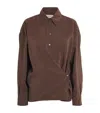 Lemaire Straight Collar Twisted Shirt In Brown