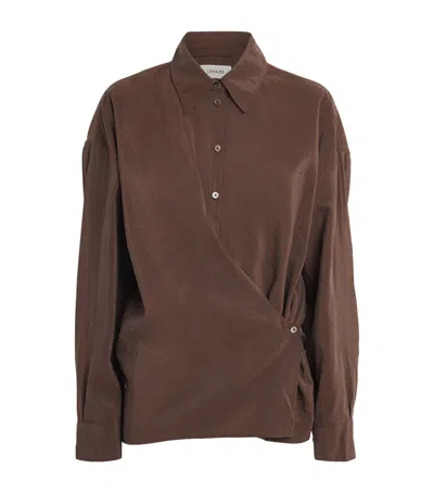 Lemaire Silk-blend Twisted Shirt In Brown