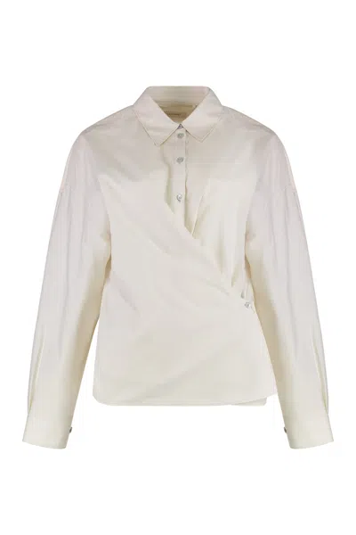 Lemaire Silk-cotton Blend Shirt In White