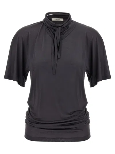 LEMAIRE SILK CREWNECK TOP WITH KNOTTED SCARF DETAIL