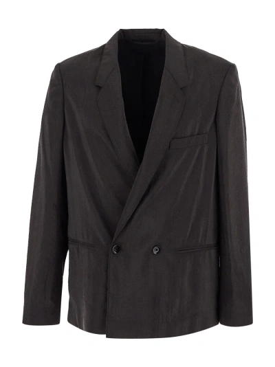 Lemaire Silk Jacket In Brown