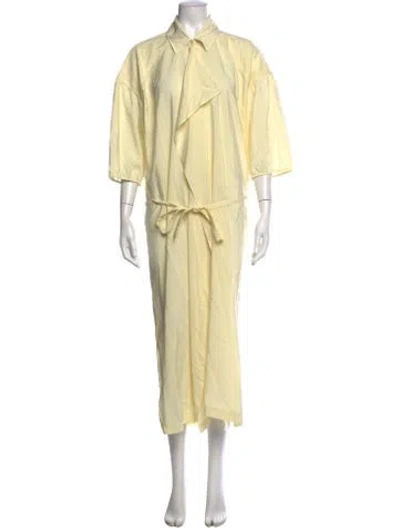Pre-owned Lemaire Silk Long Dress In Green