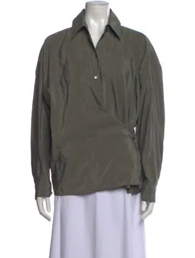 Pre-owned Lemaire Silk Long Sleeve Blouse In Grey