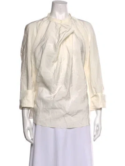 Pre-owned Lemaire Silk Long Sleeve Blouse In Neutrals