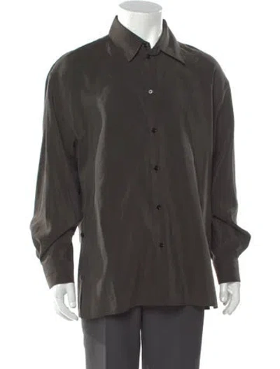 Pre-owned Lemaire Silk Long Sleeve Dress Shirt In Gray