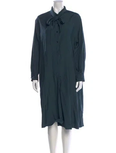 Pre-owned Lemaire Silk Midi Length Dress In Blue