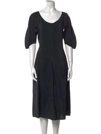 Pre-owned Lemaire Silk Midi Length Dress In Blue
