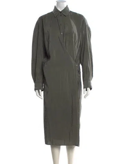 Pre-owned Lemaire Silk Midi Length Dress In Green