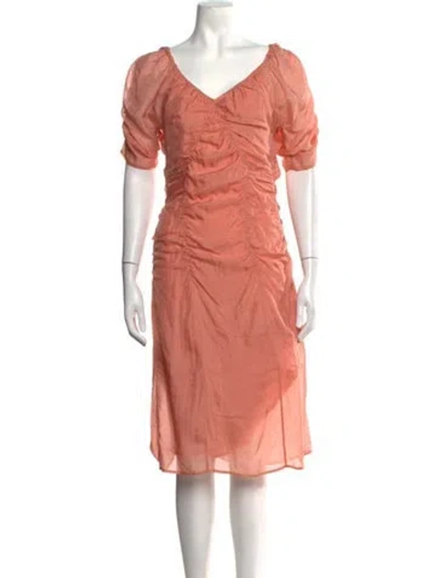 Pre-owned Lemaire Silk Midi Length Dress W/ Tags In Orange