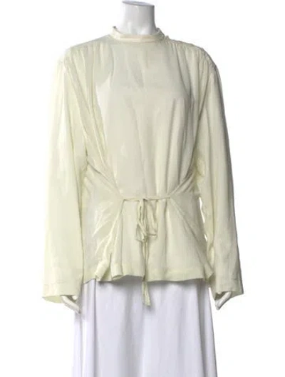 Pre-owned Lemaire Silk Mock Neck Blouse In Yellow