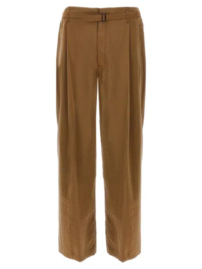 Lemaire Silk Pants In Brown