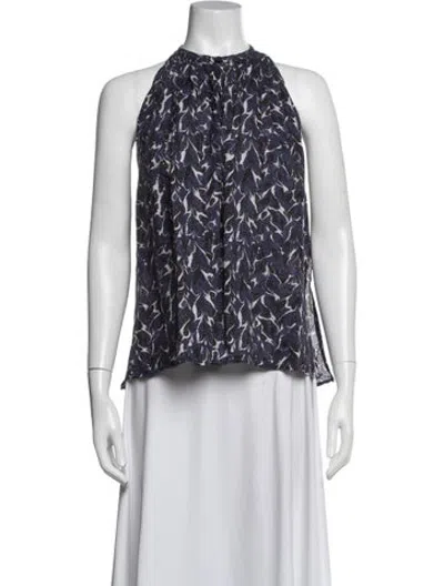 Pre-owned Lemaire Silk Patterned Blouse In Blue