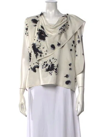 Pre-owned Lemaire Silk Printed Blouse In Neutral