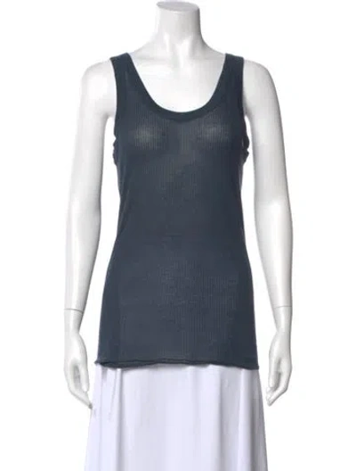 Pre-owned Lemaire Silk Scoop Neck Top In Blue