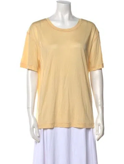 Pre-owned Lemaire Silk Scoop Neck T-shirt In Yellow