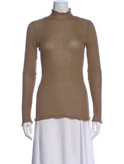 Pre-owned Lemaire Silk Turtleneck Top In Neutral