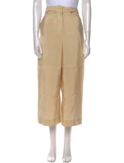 Pre-owned Lemaire Silk Wide Leg Pants In Brown