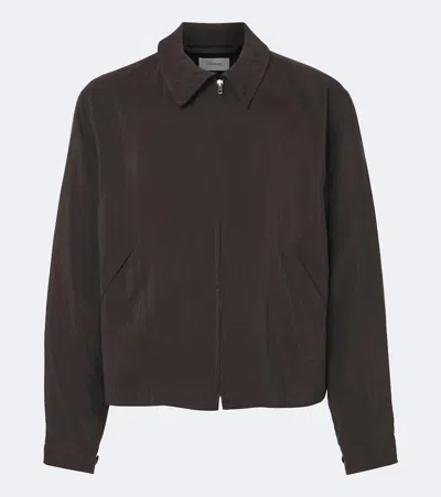 Lemaire Silk-blend Blouson Jacket In Brown