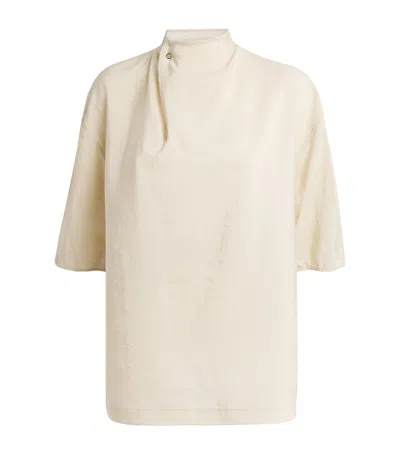 Lemaire Silk-blend High-neck Blouse In White