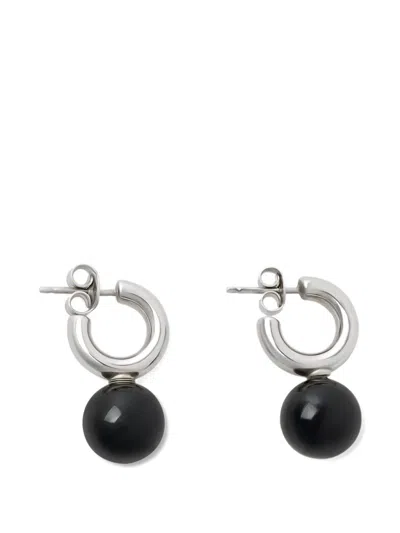 Lemaire Onyx Earrings In Silver