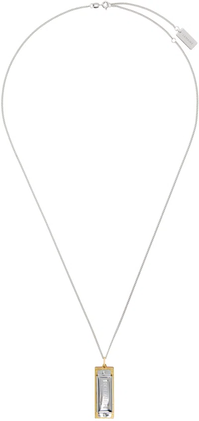 Lemaire Silver & Gold Harmonica Necklace In Metallic