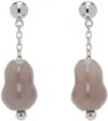 LEMAIRE SILVER & grey CARVED STONES EARRINGS