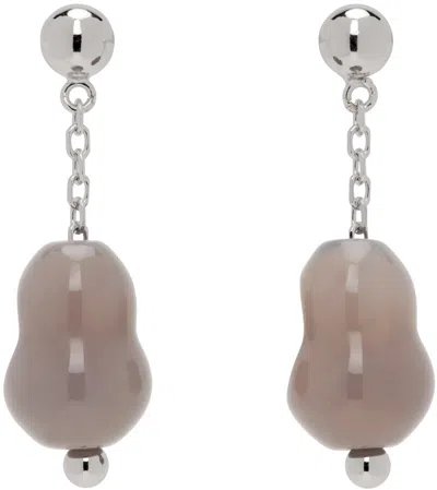 Lemaire Carved-stone Earrings In Grey