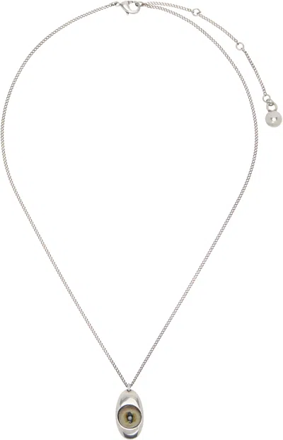 Lemaire Silver Cat Eye Pendant Necklace
