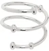 Lemaire Silver Croissant Spiral Keychain In Bk002 Palladium