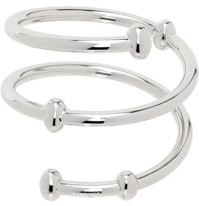 Lemaire Silver Croissant Spiral Keychain In Bk002 Palladium