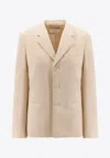 Lemaire Single-breasted Wool And Viscose Blazer In Neutral